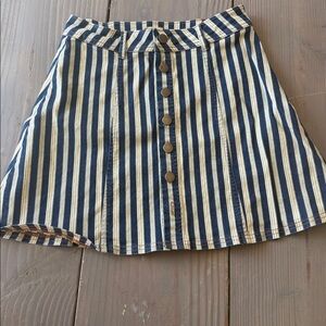 Striped Blue and White Mini Skirt